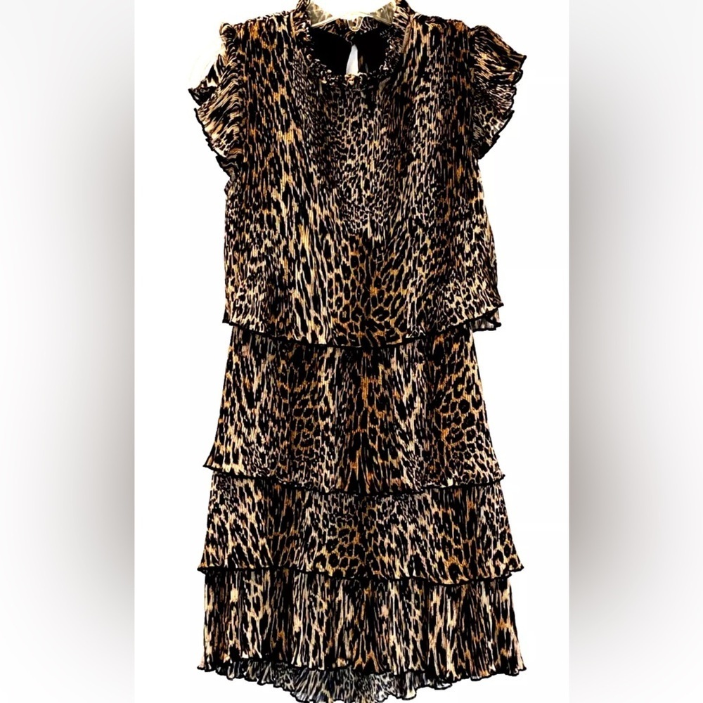 Melloday | Size Small | Antheia Dress |  Leopard Print Open Back | NWT